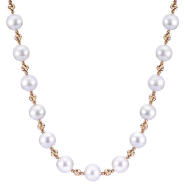 14KY Akoya Pearl Brilliance Bead Necklace w/ 7.5mm-8mm